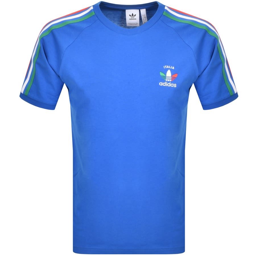 Alternative Image for ProductAdidas Originals 3 Stripe Italia T Shirt Blue1
